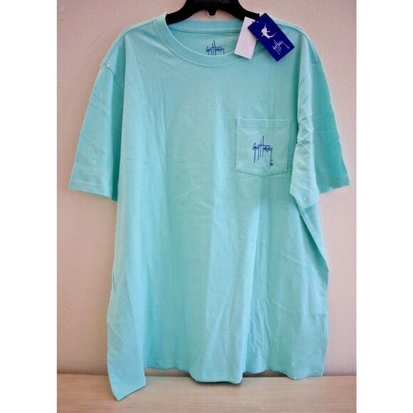 Guy Harvey GHV56001 Men's Sz XL Beach Glass Green Triple Play S/S Cotton T-Shirt - Picture 1 of 6